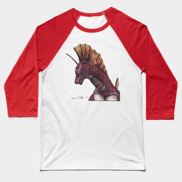 Titanosaurus Portrait Baseball T-Shirt by schultzstudio